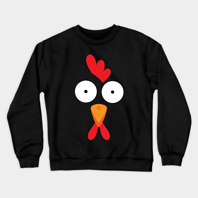 Chicken Face Halloween Costume Crewneck Sweatshirt by BraaiNinja